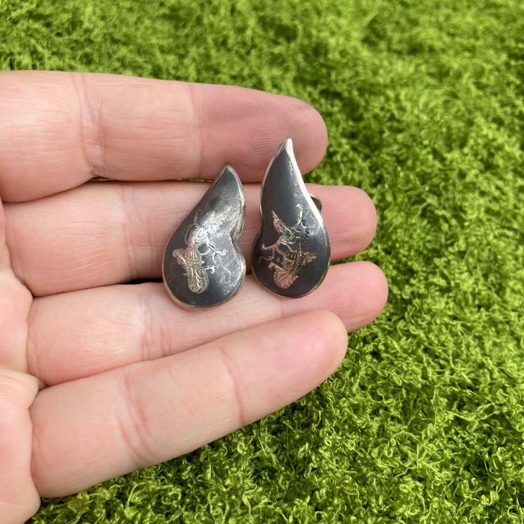 Siam Sterling Silver Earrings